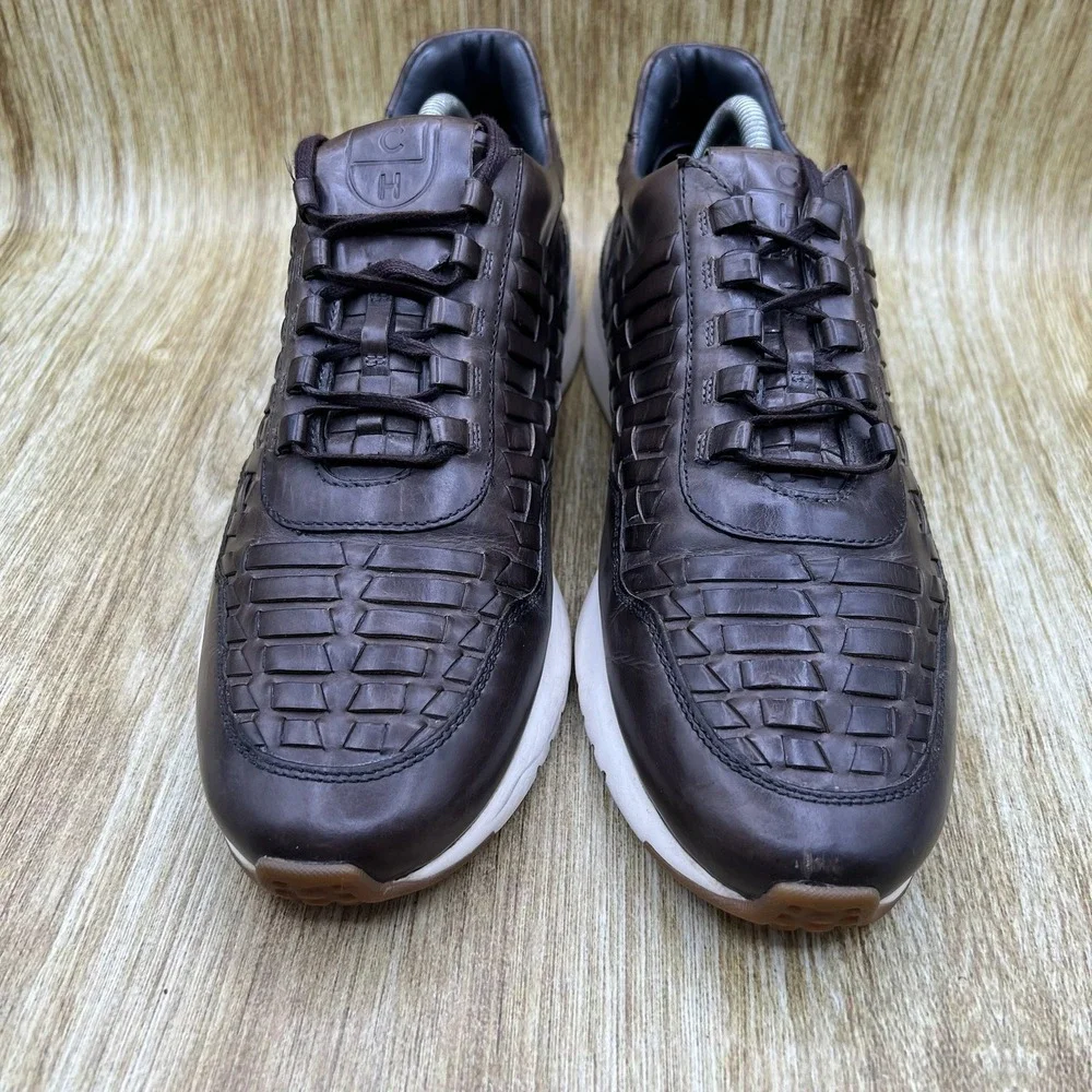 Cole Haan GrandPrø Huarache Men's Size 10 Brown Woven Leather Sneakers C27268‎